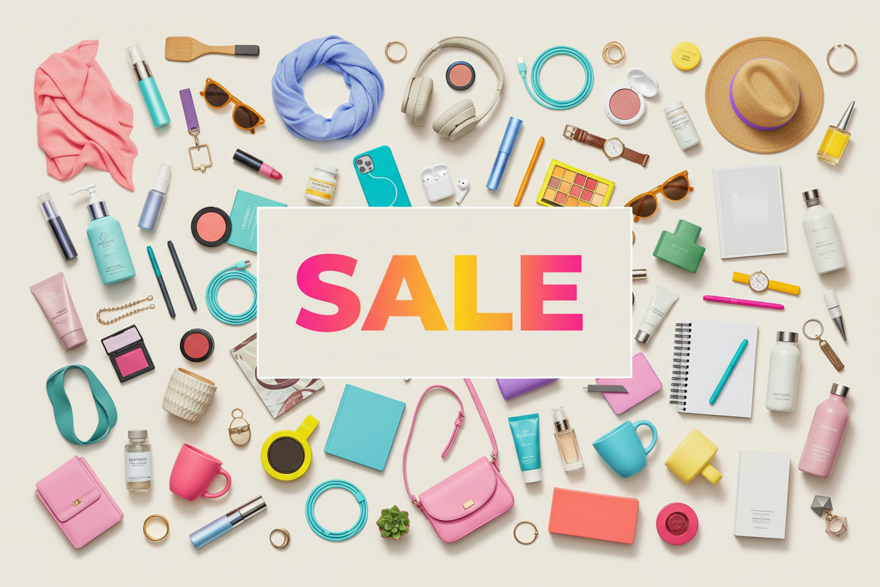 Colorful Sale Flat-Lay